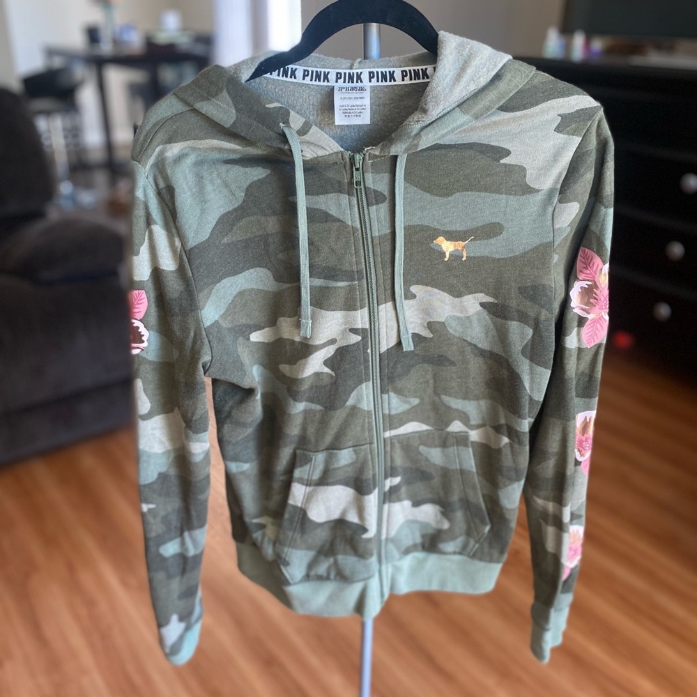 VS PINK camo floral full zip